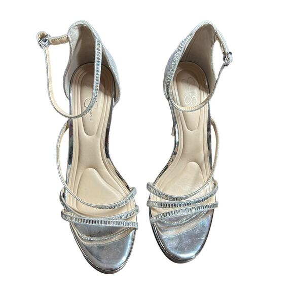 Jessica Simpson Jaeye Dress Sandals Stiletto Heel Rhinestone Straps NEW Size 9.5 - Picture 3 of 11